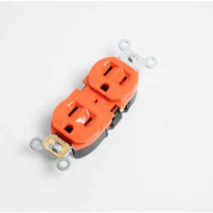 Toma Doble 270 Polarizado Hospitalario 20A, Naranja